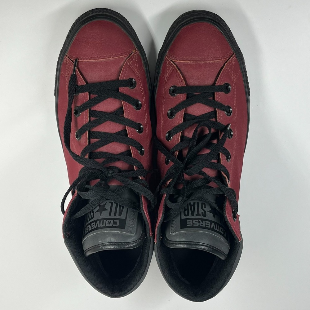 Converse Syde Street Sneakers Mens 10 Burgundy Leather Mid Top 151920C - Picture 14 of 16
